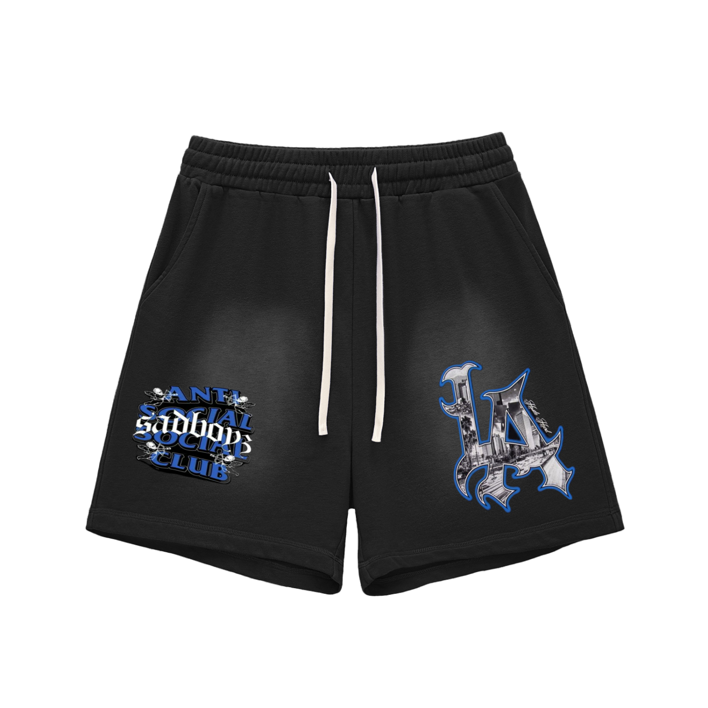 Sun Fade Raw Edge Cotton Shorts