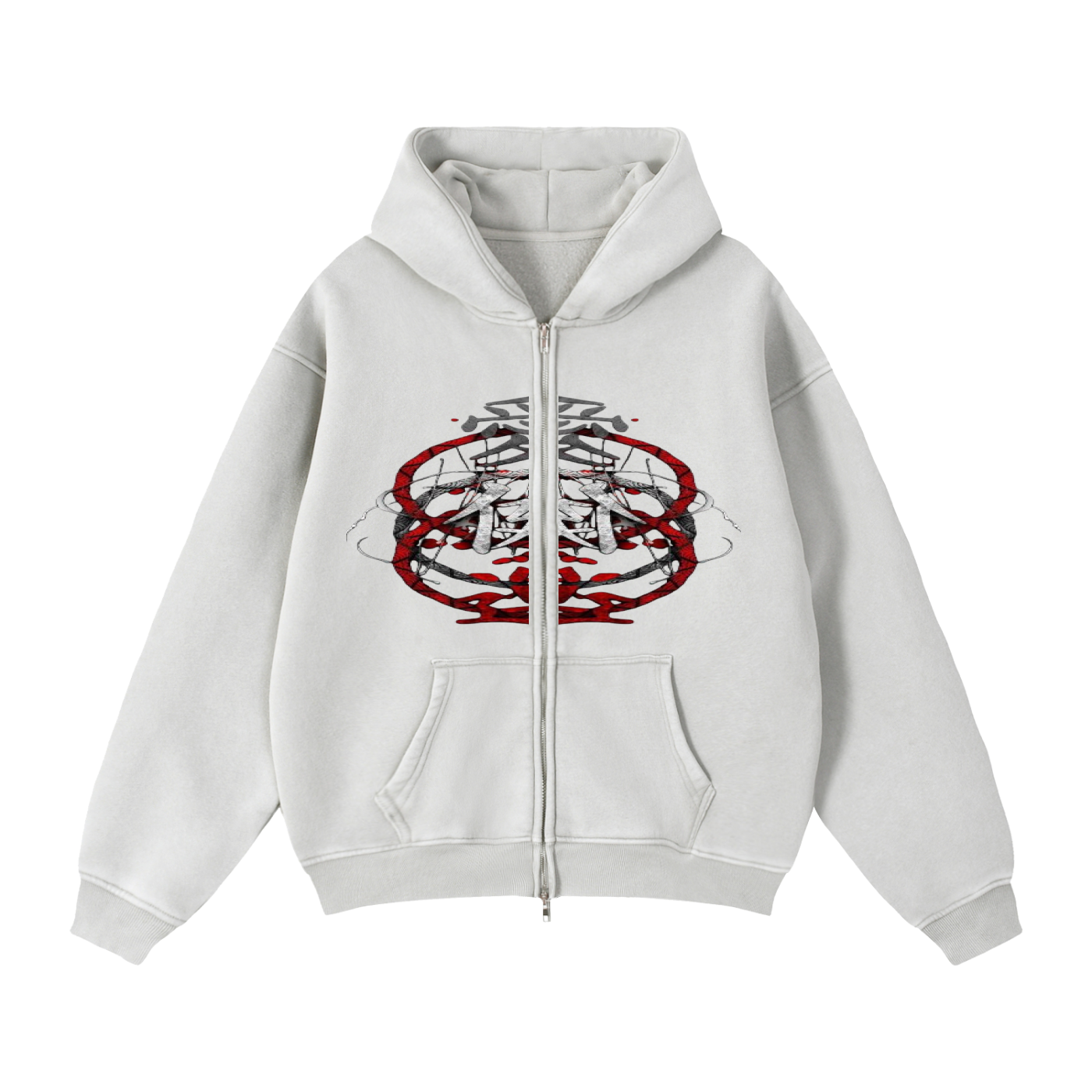 Zip-Through Boxy Fleece Hoodie