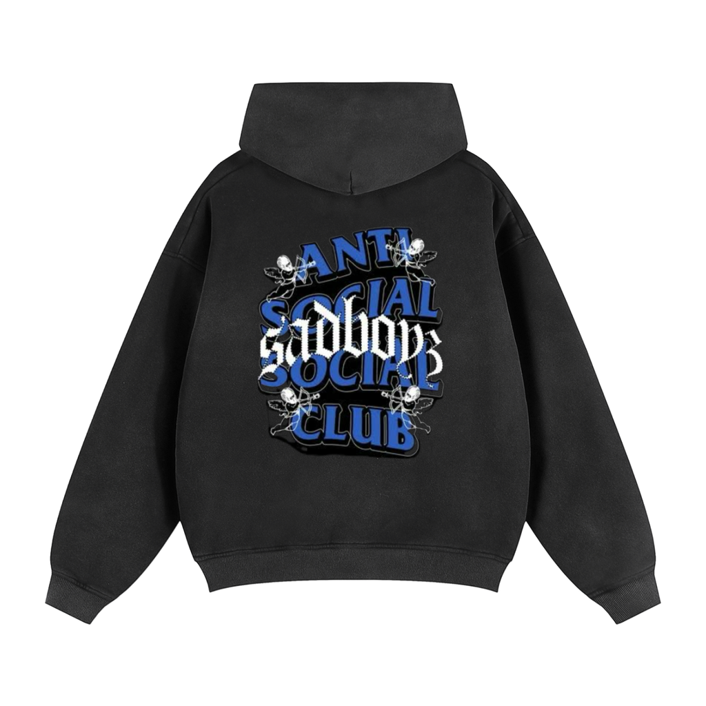 Sunfade Two-way Zipper Boxy Fleece Hoodie