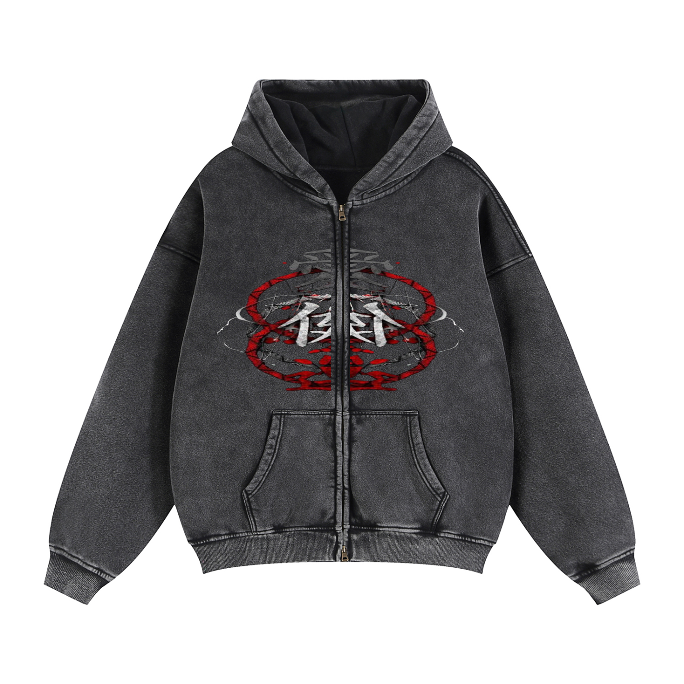 Zip-Through Boxy Fleece Hoodie