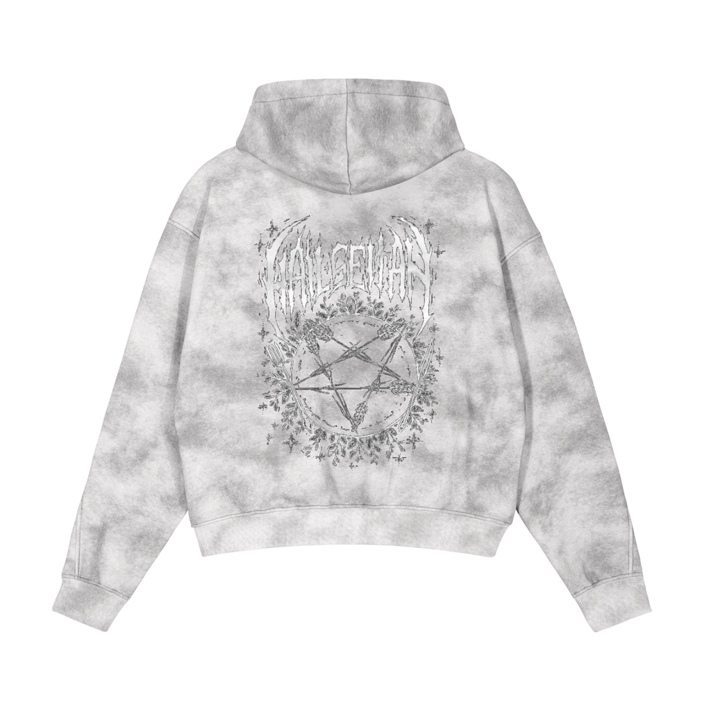 Dirty Washed Zip-Up Fleece Hoodie