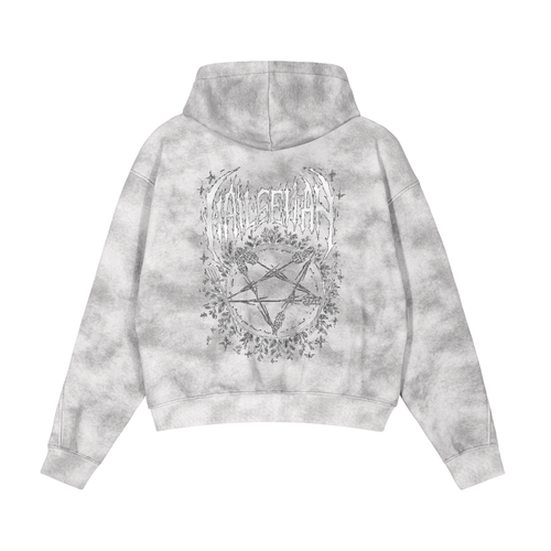 Dirty Washed Zip-Up Fleece Hoodie