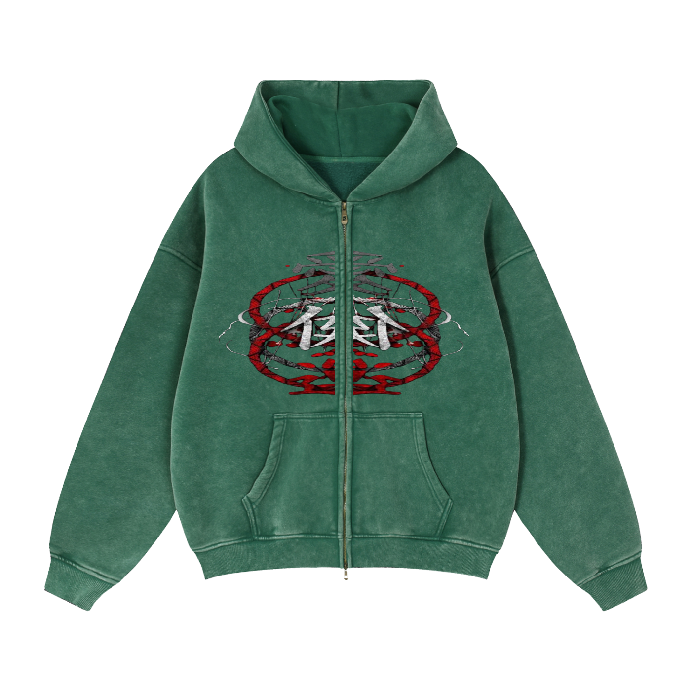 Zip-Through Boxy Fleece Hoodie