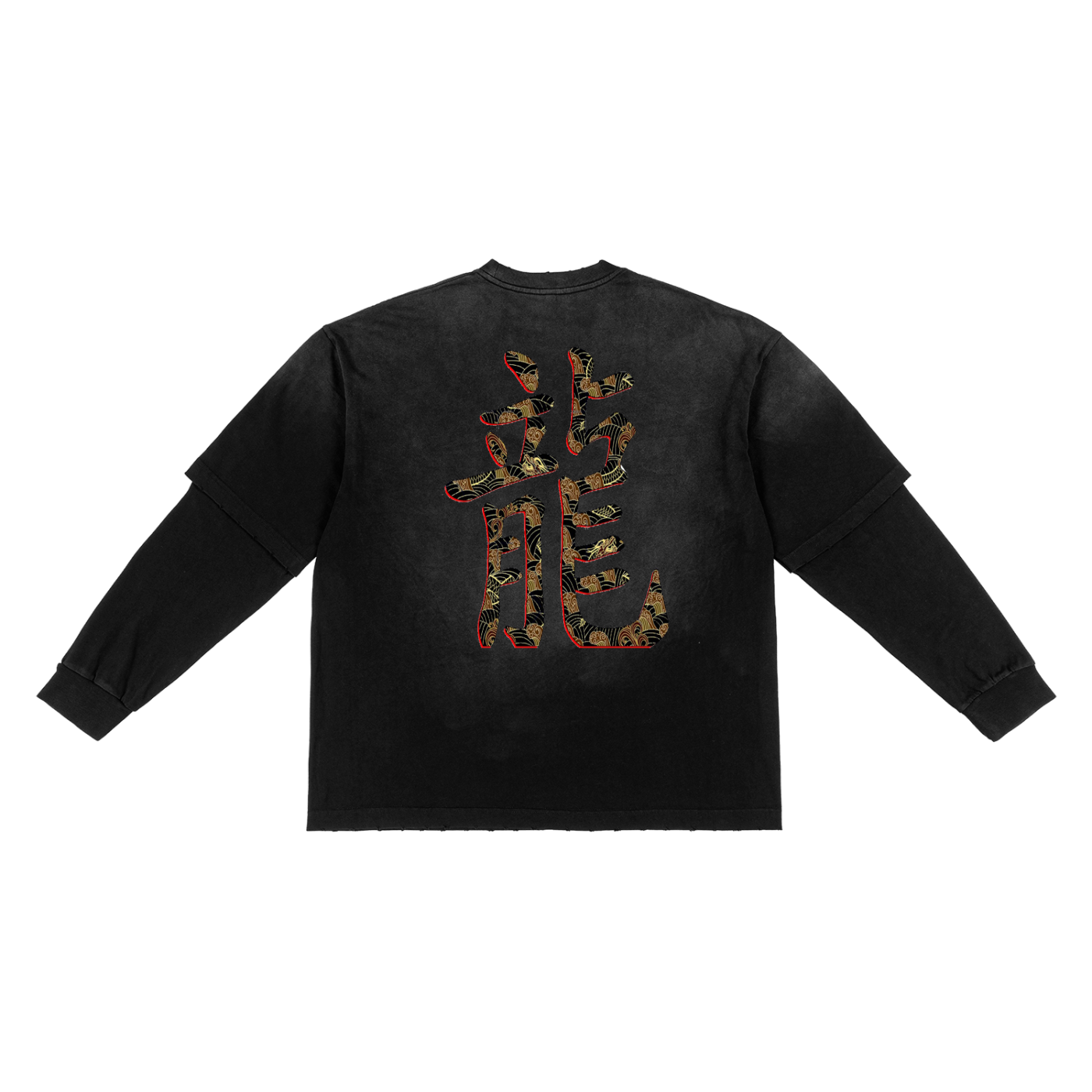 Sunfade Hand-Frayed Faux Two-Piece T-Shirt