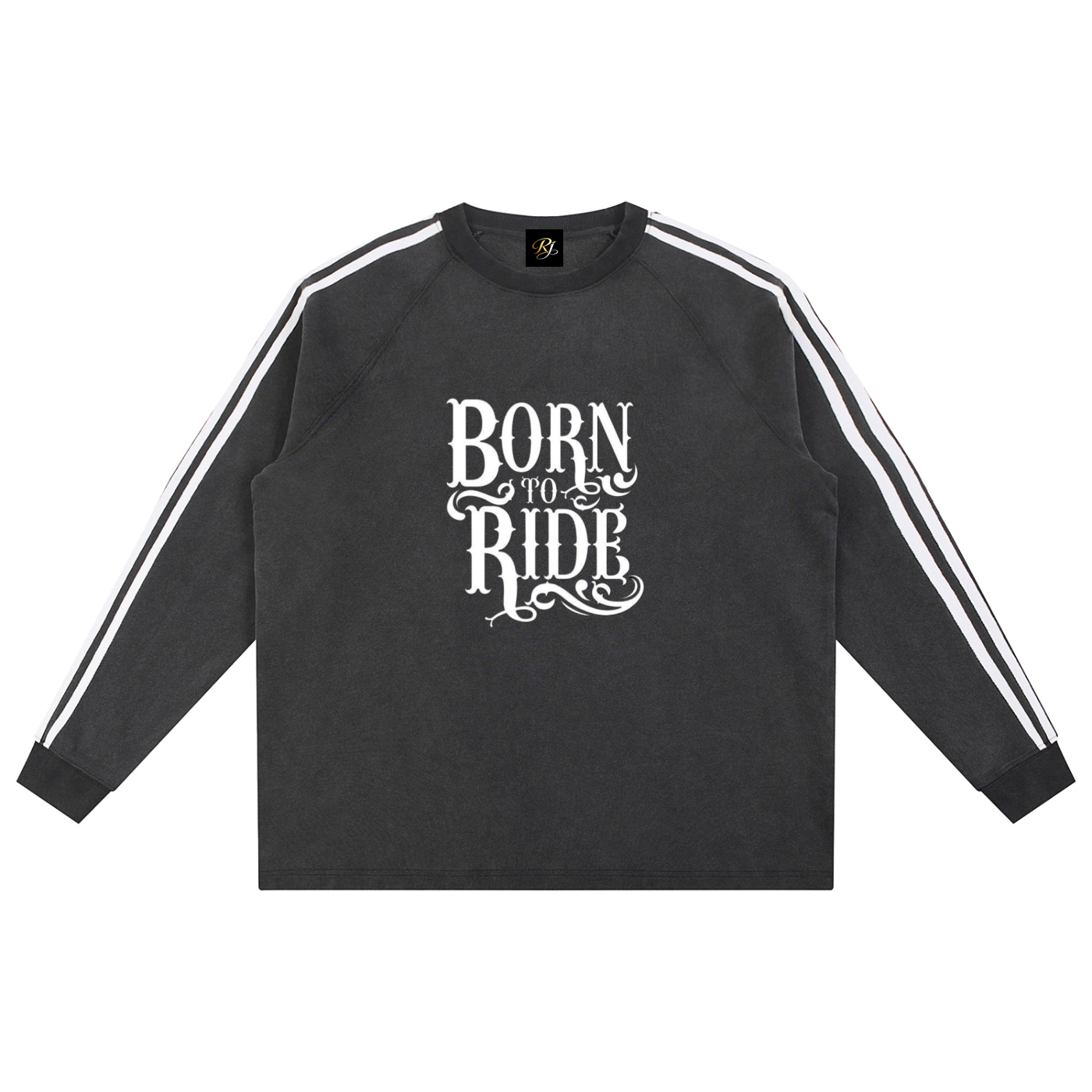 ride or die, Snow Washed Contrast Tape Sweatshirt