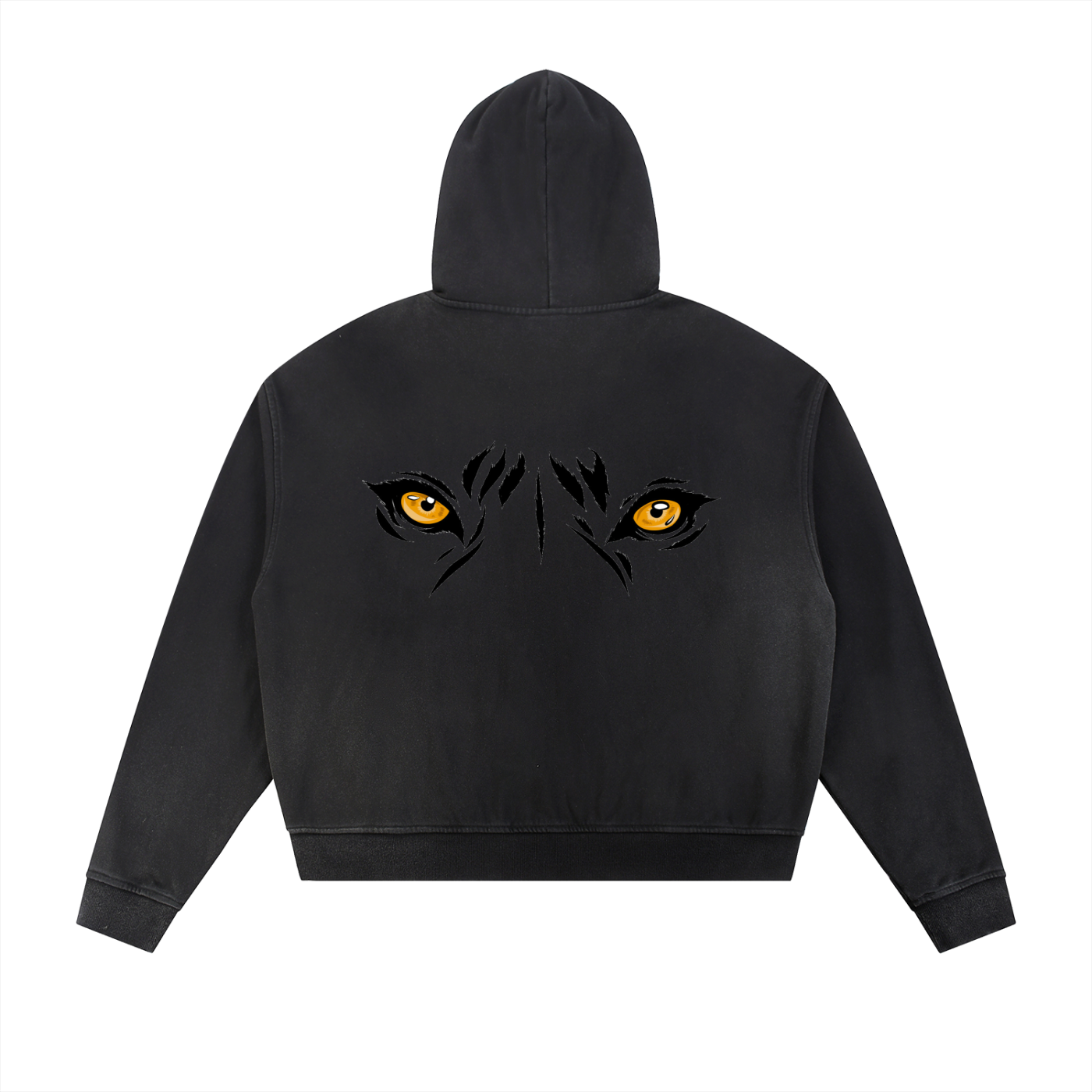 Sun Fade Frayed Raw Edge Fleece Zip Hoodie
