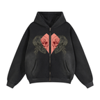 Sunfade Two-way Zipper Boxy Fleece Hoodie