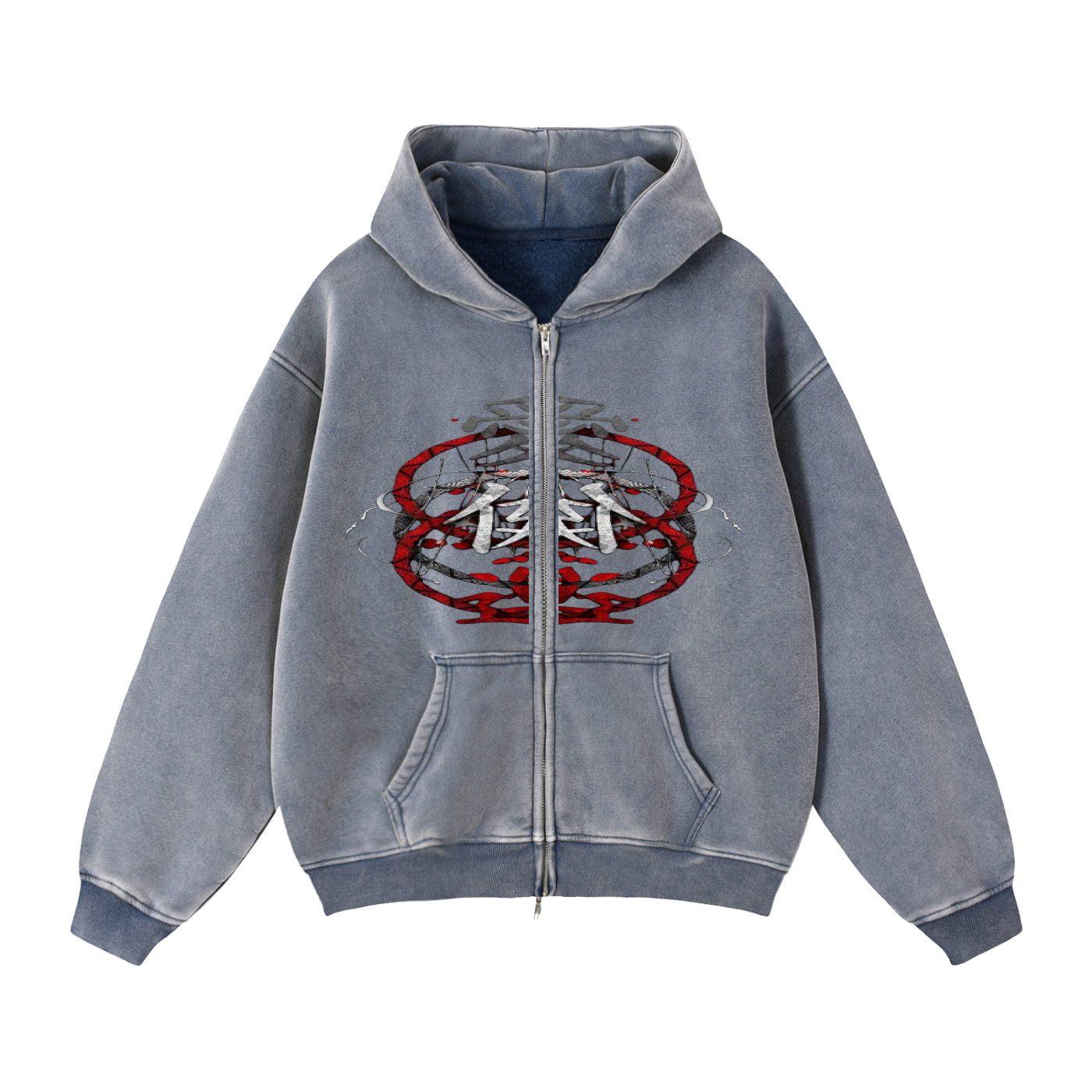 Zip-Through Boxy Fleece Hoodie