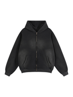 Sunfade Two-way Zipper Boxy Fleece Hoodie