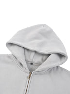 Sunfade Two-way Zipper Boxy Fleece Hoodie